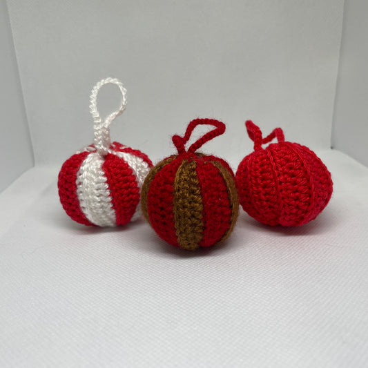 3 Handmade Crochet Christmas Tree Ornaments