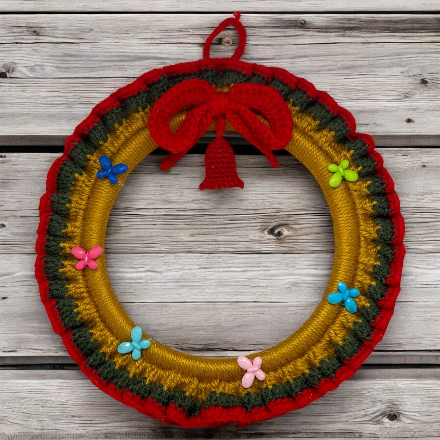 Handcrafted Crochet Christmas Wreath Decoration