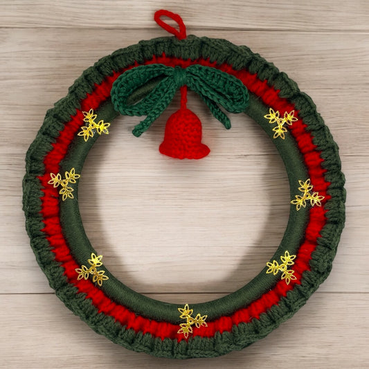 Handcrafted Crochet Christmas Wreath Decoration