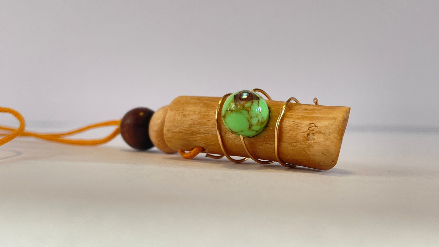 Hand-carved wooden necklace