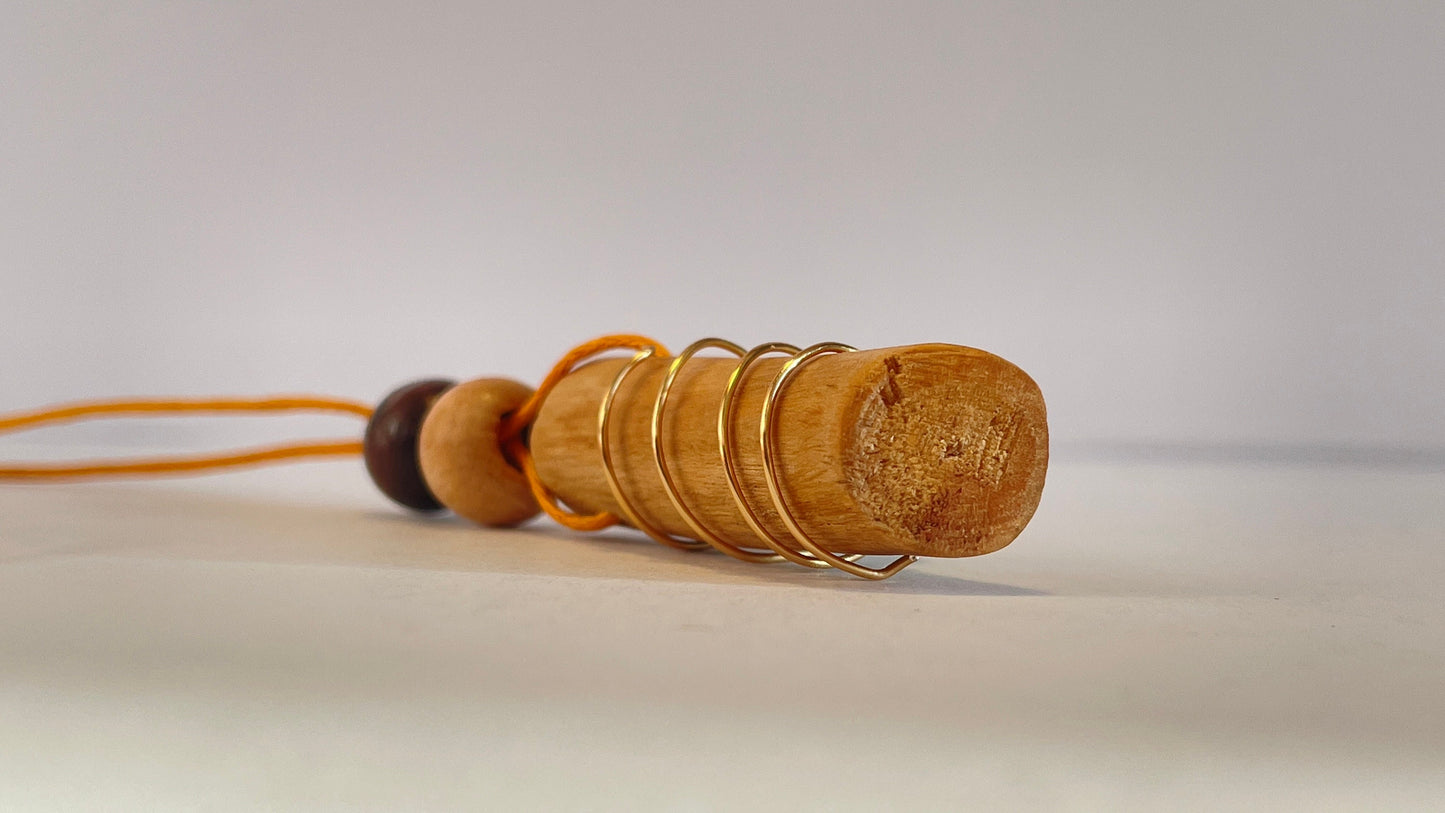 Hand-carved wooden necklace