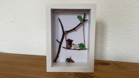 Unique Pebble & Sea Glass Art Picture