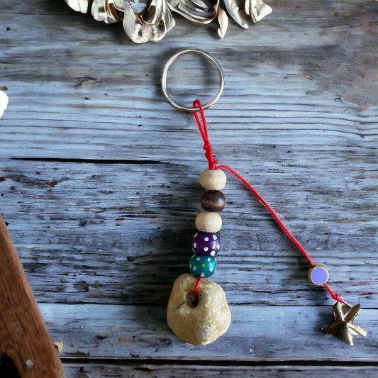 Beach Stone Key Ring