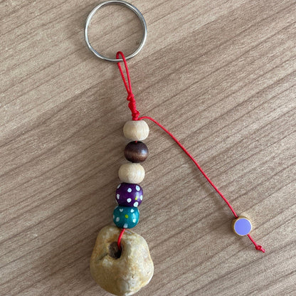 Beach Stone Key Ring