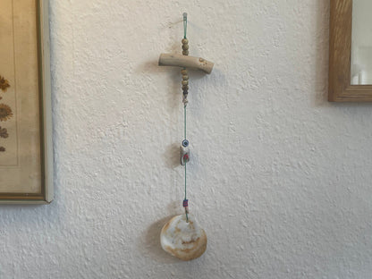 Handmade Driftwood and Hag Stone Hanging Decoration