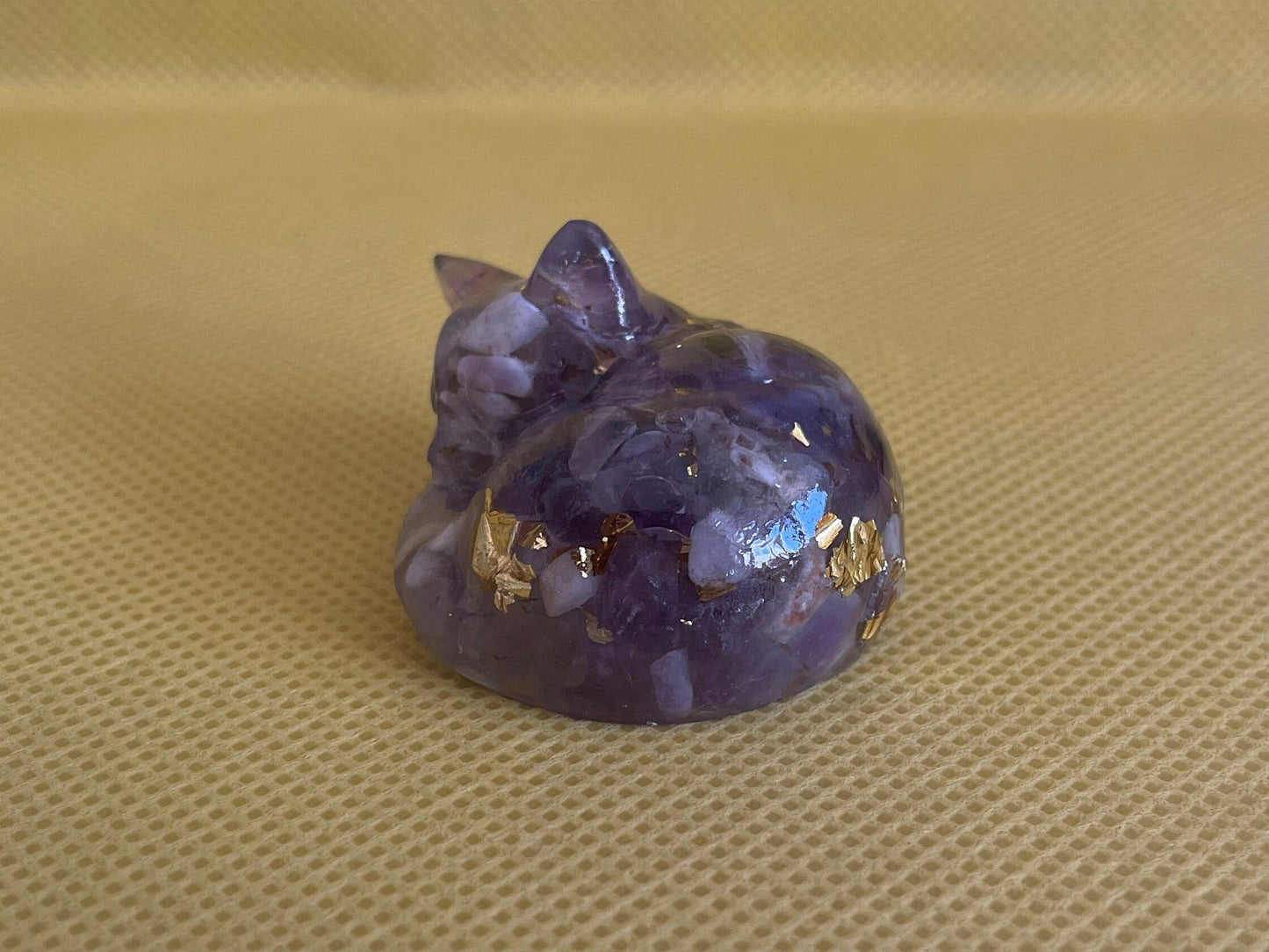 Crystal Resin Sleeping Cat Ornament